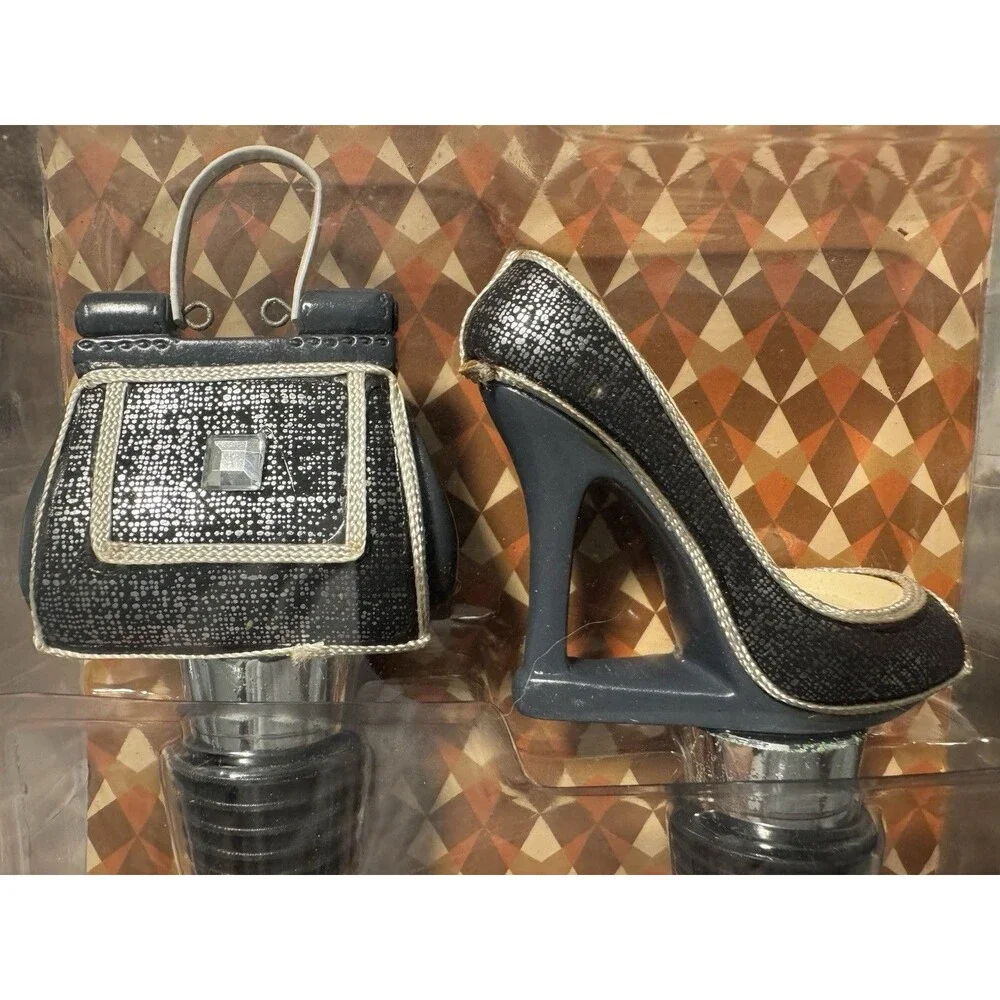 Wild Eye Designs Fashion Wine Bottle Stopper Set Handbag & High Heel, 2 Pack